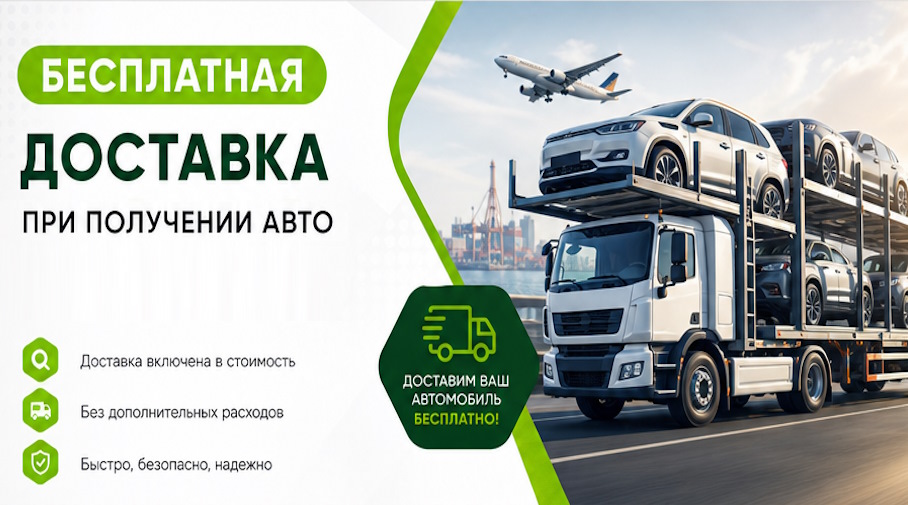 Акция! Бесплатная доставка по Видном при получении авто